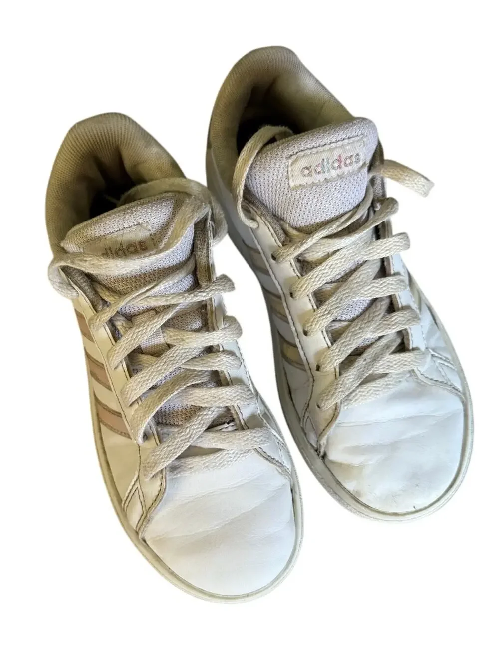 Adidas white and pink sneakers size 2